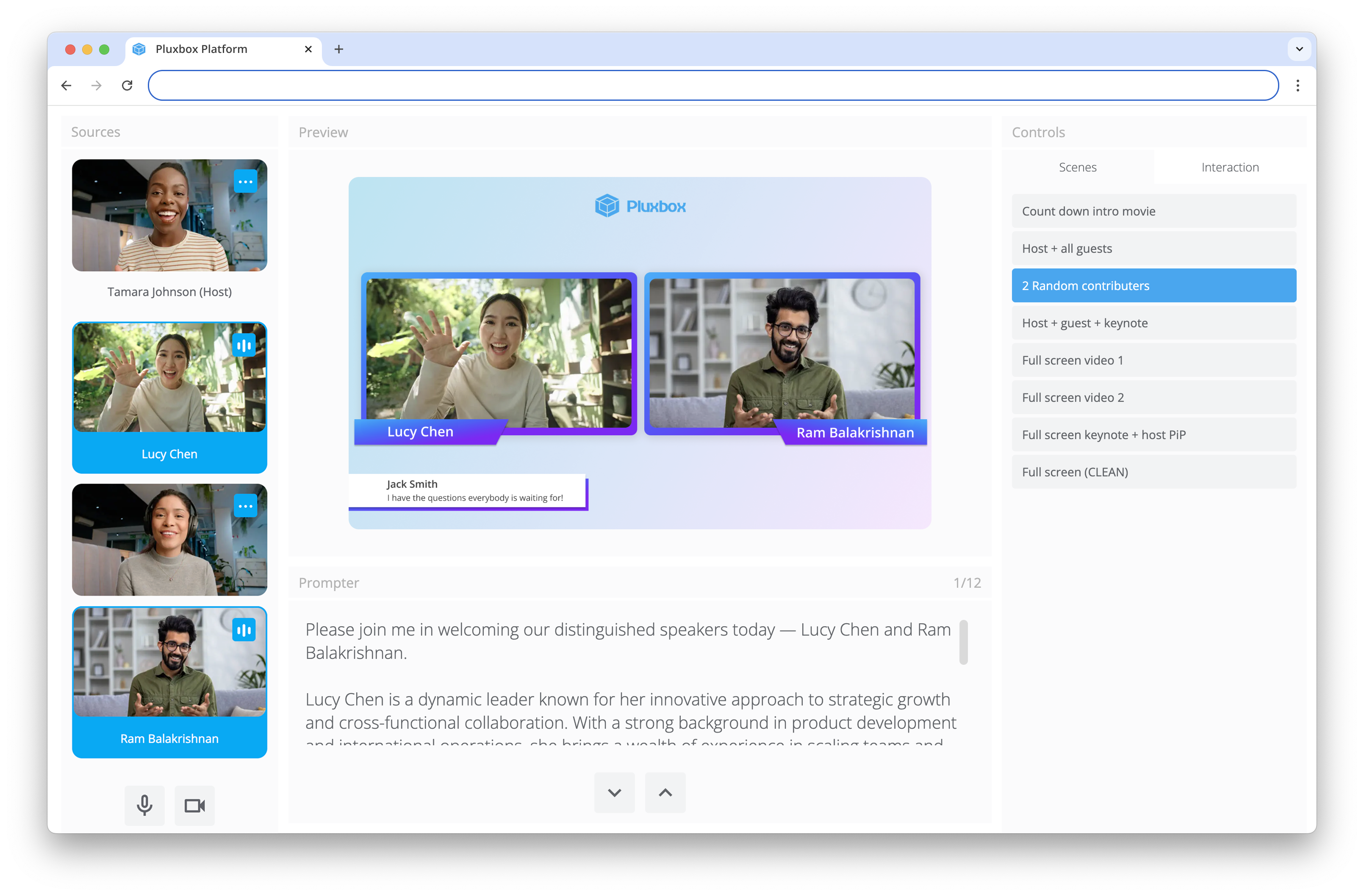 Screenshot of Pluxbox's vodcast workflow solution interface